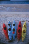 Coloured kayaks